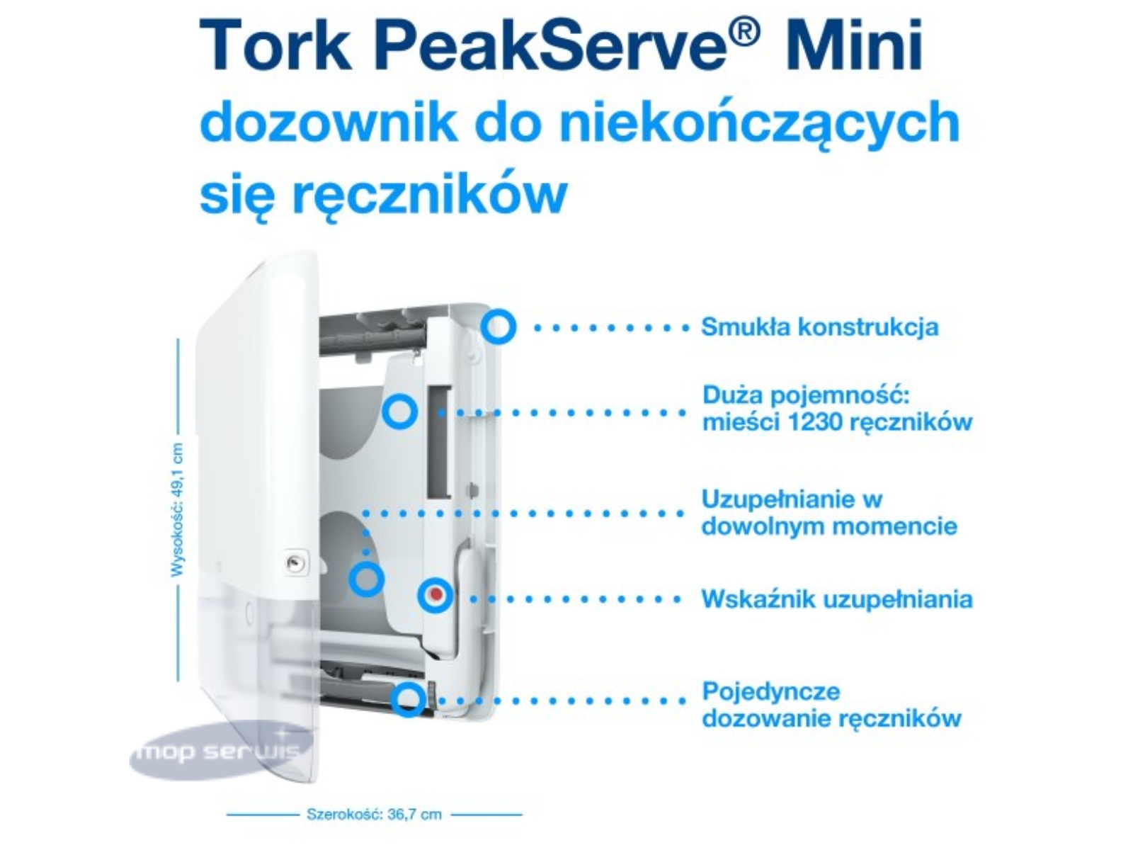 Dozownik PEAKSERVE TORK H5 552550 WHITE MINI